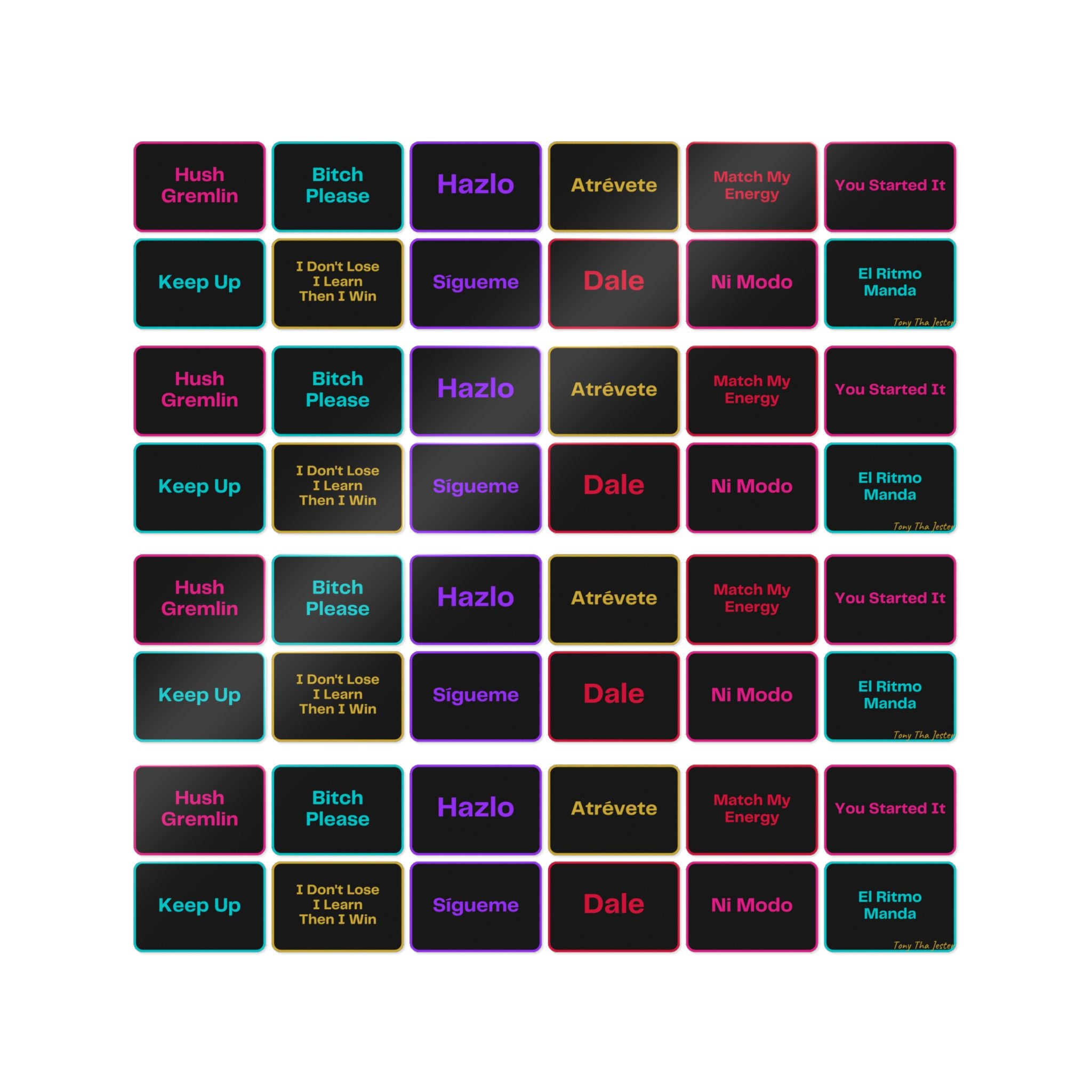 Neon Mood Die-Cut Stickers | Flame Coded