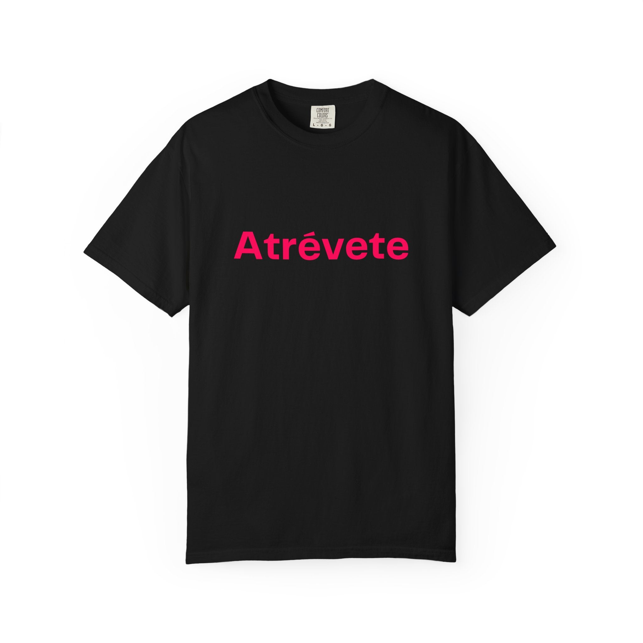 "Atrévete Tee — Bold Magenta Dare Graphic with Step Into My Rhythm Back Design | Tony Tha Jester"