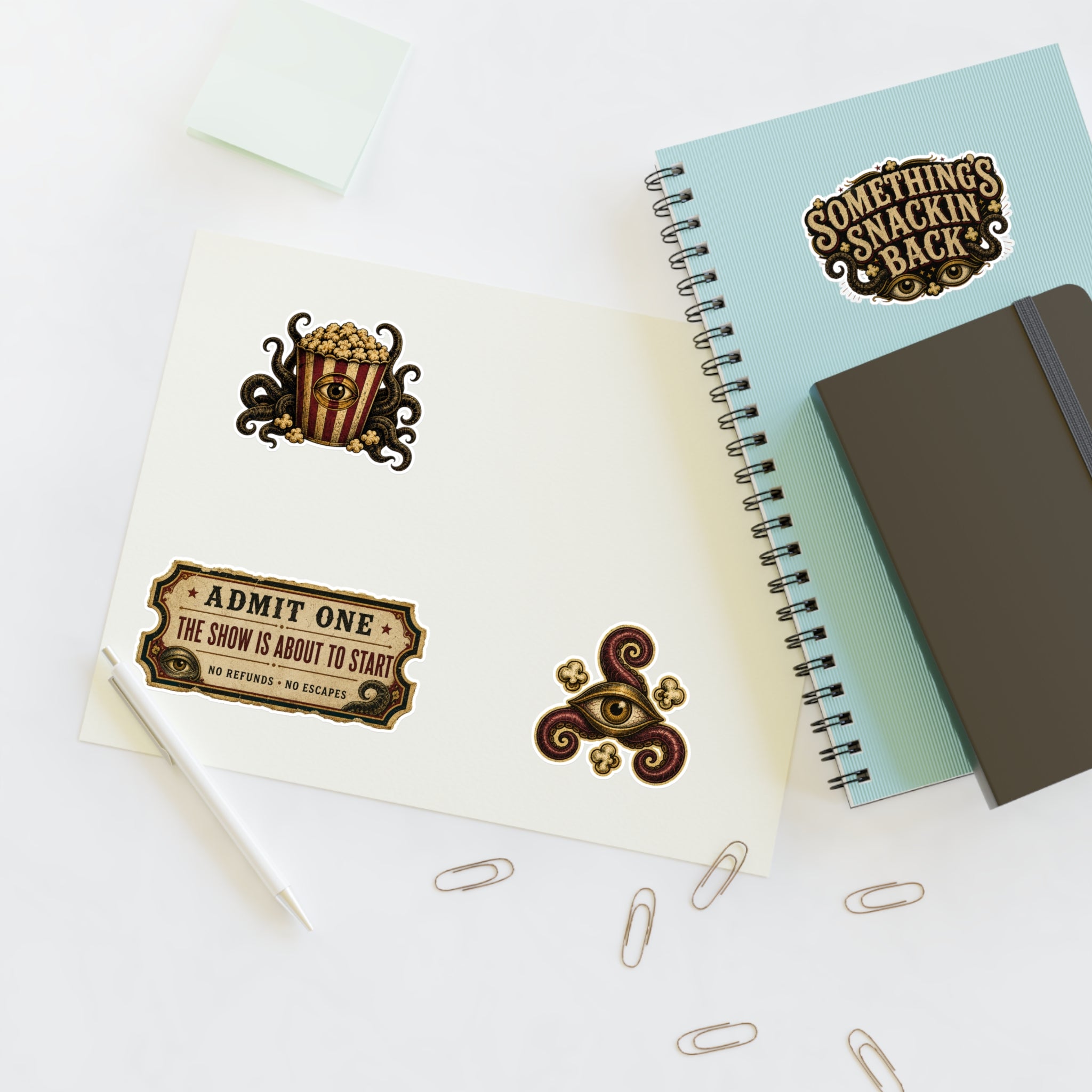 Popcorn & Parasites — Something’s Snackin Back Sticker Pack