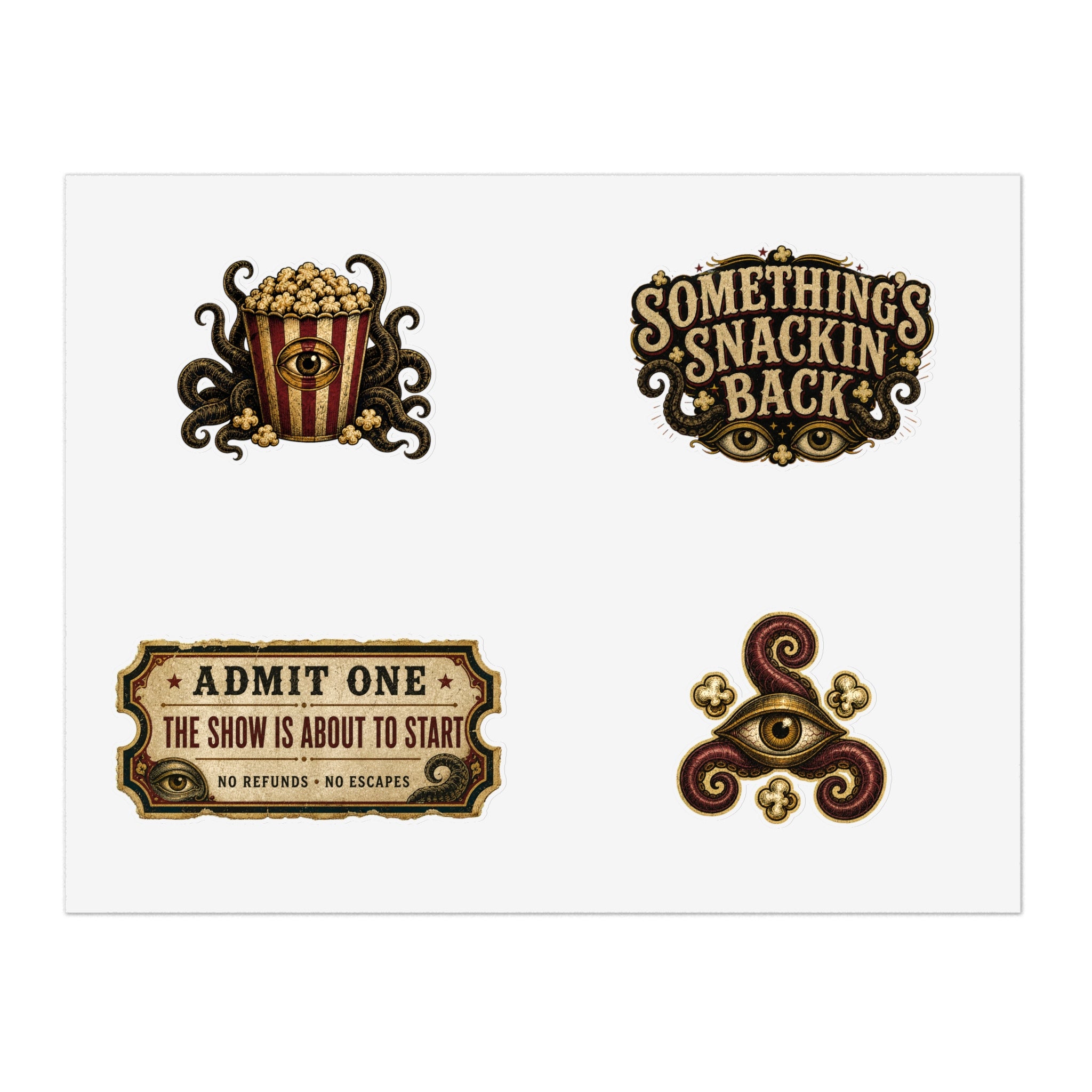 Popcorn & Parasites — Something’s Snackin Back Sticker Pack