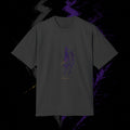 SHADES Afterimage Grin artwork on an oversized tee