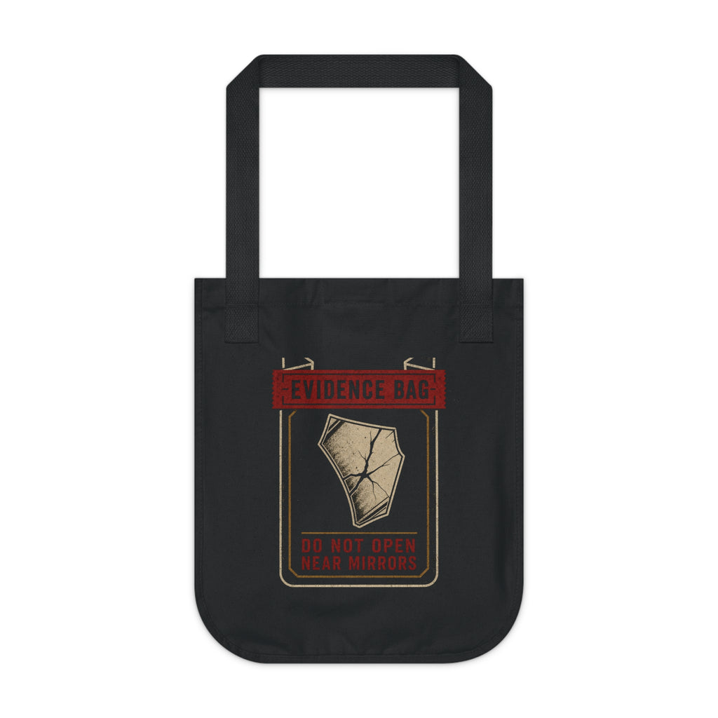 Evidence Division black tote showing the reverse-side design