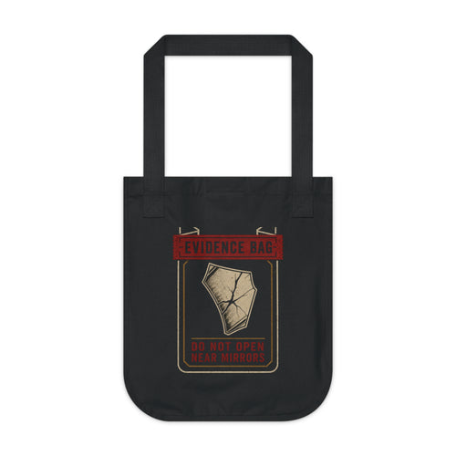 Evidence Division black tote showing the reverse-side design