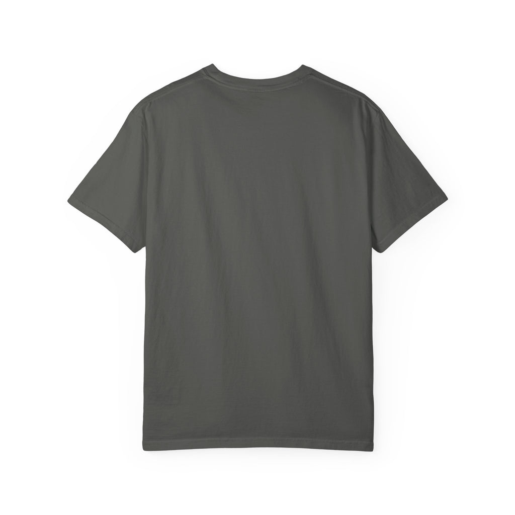 Back view of the faded Pepper garment-dyed Lost & Found tee