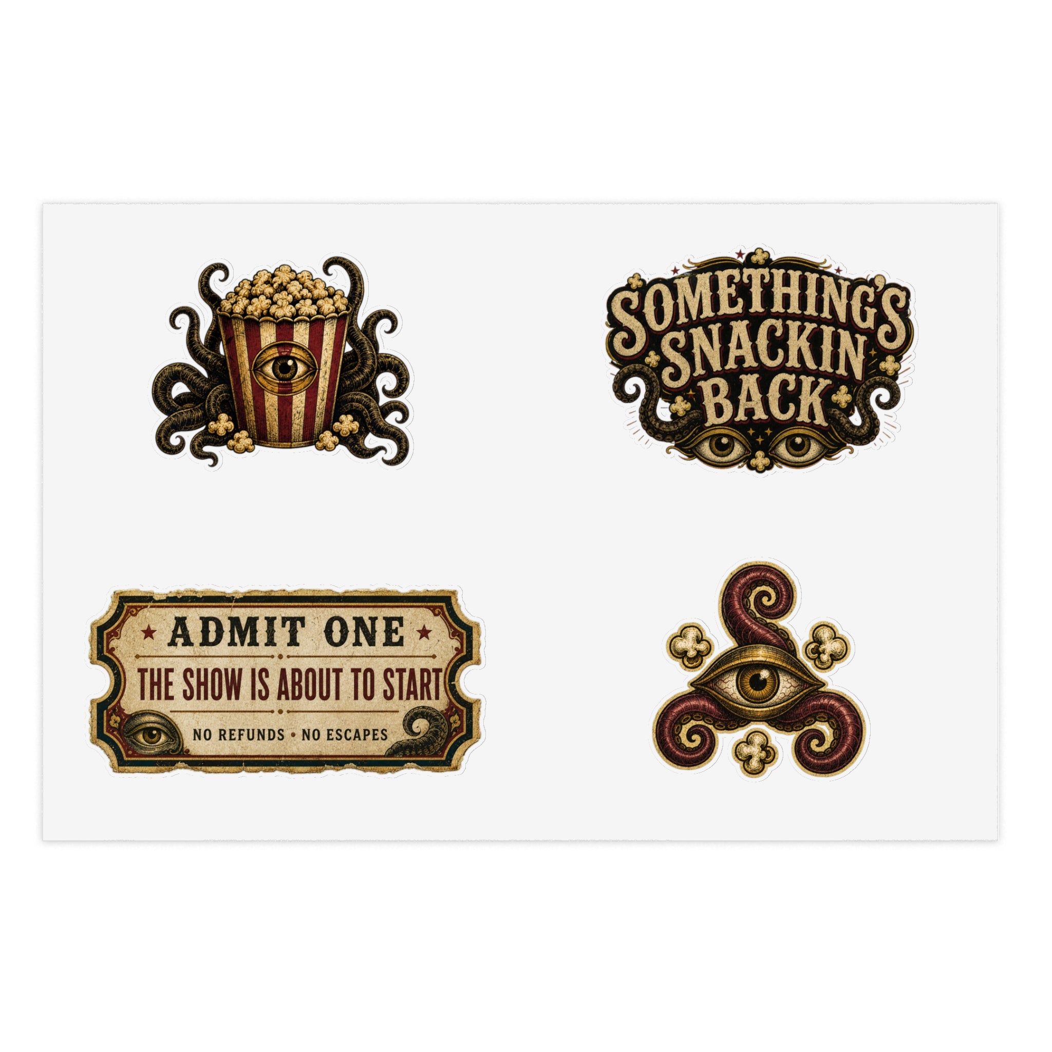 Popcorn & Parasites — Something’s Snackin Back Sticker Pack